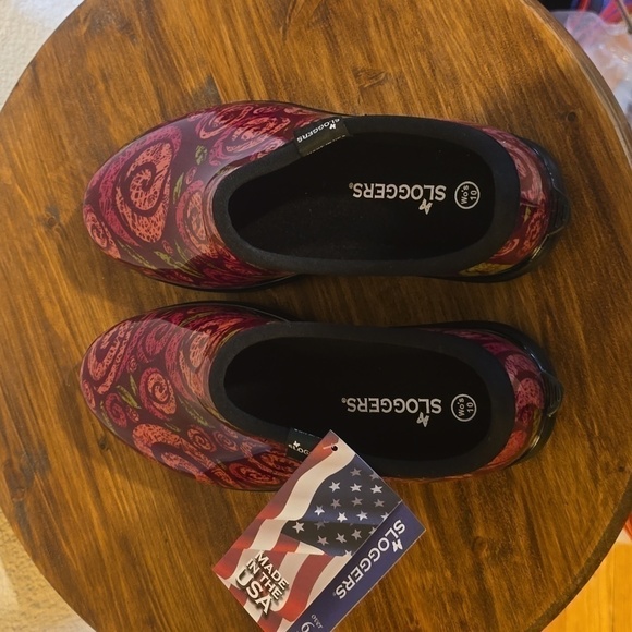 Sloggers Womens Swirl ROSE SHOES Gardening Waterproof New! Sz.10 - Picture 9 of 12